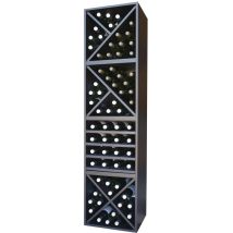Astigarraga – Botellero Merlot 68 botellas – Tablero de melamina – Negro tipo soft – 168 x 42 x 39 cm