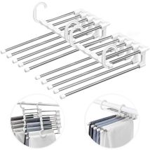 Hosenbügel 2er-set, Mehrzweck-kleiderbügel Aus Edelstahl, Platzsparend, Faltbar, Erweiterbar, Mehrere Kleiderbügel, Kleiderschrank-rack, Weiß