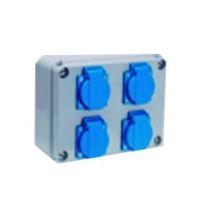 Caja combinada con 4 tomas Schuko Z 41.S4 – Protección IP54 – Dimensiones 190 x 140 x 70 mm