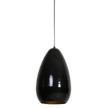 Light&living - 3064558 - Pendant Lamp Ø27x42cm Eliana Glossy Black/gold - 1x40w E27 (not Supplied)