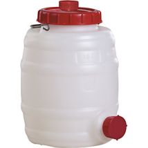 Graf – 825050 – Bidón redondo 10 litros – Polietileno – Grifo de descarga – Color blanco