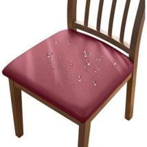 Set Di 4 Coprisedie Bordeaux, 36-48 Cm, Sfoderabili, Impermeabili, In Similpelle, Con Fibbie, Adatti Per Sedie Da Pranzo.
