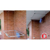 Tendedero de techo extensible de aluminio con manivela – Capacidad de 19 m – Ideal para interiores y exteriores