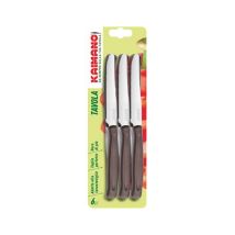 Dinamik Kaimano Tafelmesser Mit 11 Cm Braunem Leder-/edelstahlgriff Und 6er-packung.