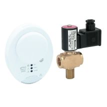 Ferrari Srl – Kit rilevazione fughe gas civile con elettrovalvola riarmo manuale – Metano, 1/2" – EN 50270, 230 V, 500 mbar