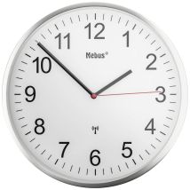 19411 Radiocontrollato Orologio Da Parete 30 Cm Argento - Mebus