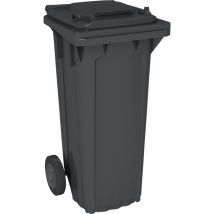 Cubo de basura exterior 80 litros gris – HDPE resistente al calor y heladas – Estabilizado con UV – Fabricado según EN 840-1