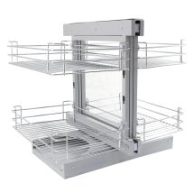 Kukoo – Magic Corner Pull Out Kitchen Cupboard Drawers – Stainless Steel – 4 Baskets – 15-20kg Capacity Each
