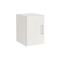 Elemento Sopralzo Da Muro Con 1 Anta, Mobile Componibile "level" 30 X H 43 Cm -bianco Frassino