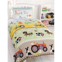 Housse de couette – 135 cm x 200 cm – Parure de lit la ferme – Taille couette, Longueur, Largeur, Matières