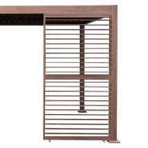 Wood Effect Aluminium Pergola Shutter Panel - 123cm Wide