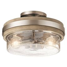 Kichler - Deckenlampe Deckenleuchte Flurlampe 2 Flammig Glas Wohnzimmerleuchte E27 Rund