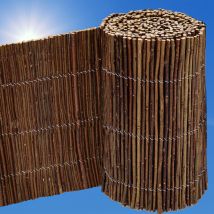 300x30 Flexible Beeteinfassung Weide - Rollborder Rasenkante Holz Beetumrandung