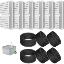 Balimo Filter Für Katzenbrunnen, 6 Stück Filter + 6 Stück Schaumstofffilter Für Trinkbrunnen Für Katze