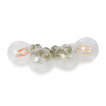 Led-filament-lampenset - Glühlampenform - A60 - Klares Glas - 4 St. - Rot - Grün - Blau - Orange