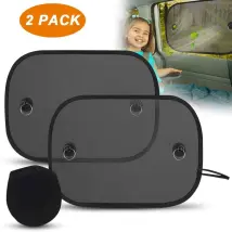 Parasole Per Auto 2 Pezzi Protezione Solare Per Bambini, Parasole Uv Per Finestrini Di Auto Con Ventose E Borsa Di Conservazione Nero