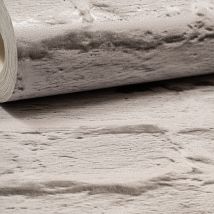 Ugepa - Smooth Metallic Shimmer Free Style Painted Brick Effect Grey Silver Wallpaper