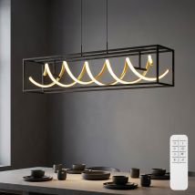 Lampada A Sospensione Led Dimmerabile Lampada A Sospensione Regolabile In Altezza Per Sala Da Pranzo Telecomando, Cct, Oro Nero, 42w 5100lm Bianco 