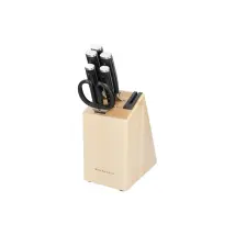 Juego De Cuchillos En Bloque De Madera Con Afilador Kitchenaid Gourmet, 7 Piezas.