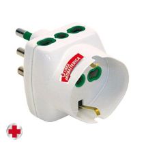 Adaptador antibacteriano triple FANTON – 2 tomas italianas 16A – 1 toma italiana/alemana 16A