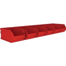 Sichtlagerkastenset H75xb602xt180mm Stahl Verzinkt Mit Sichtlagerkästen 6 X Mk5 Rot