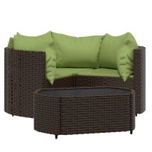 Bonnevie - Muebles De Jardín Muebles De Exterior Juego De Muebles De 4 Piezas Con Cojines Marrones Resina Tejida 020016157