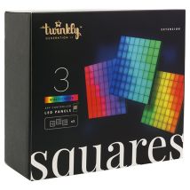Estensioni Twinkly Squares - Pannelli Led Controllati Dall'applicazione Con 64 Pixel Rgb Neri. 3 Piastrelle Di Estensione Twinkly