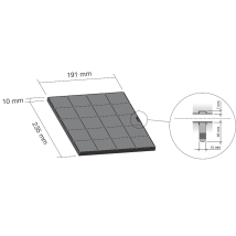 Ersatzteil - Filtre Charbon 235x190x10 Mm - - Electrolux, Aeg, Best, Broan, Hudson, Arthur Martin Electrolux, De Dietrich, Faure, Progress