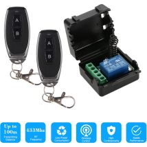 Commutateur A Distance Sans Fil 433mhz Dc 12v 1ch, Avec Telecommandes De Transmetteur Rf, 2pcs