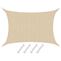 Amanka Voile D'Ombrage En Pe-hd Toile Quadrangulaire De Jardin Pour Faire Ombre Couverture Respirant Perméable Crème