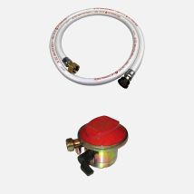 Alice's Garden – Kit tubo gas 1,5m e regolatore di propano 37 mbar – Tubo elastomero rinforzato, 10 anni di validità