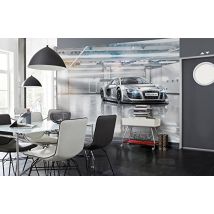 Komar - 8-957 368 X 254 Cm, 'le Mans Audi R8 Auto Sportive', Carta Da Parati, Colore: Grigio (confezione Da 8)