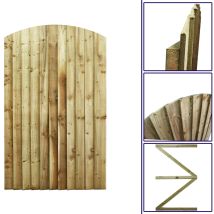 Premier Garden Supplies - Premier 6ft Feather Edge 105cm Wide Semi-braced Arch Top Gate