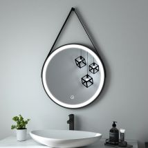 Heilmetz - Badspiegel Mit Beleuchtung Rund Led Wandspiegel Touch Kühles Weißes Licht Badezimmerspiegel 60cm