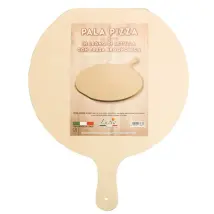 Lupia - Pala Per Pizza Rotonda In Legno Di Betulla 35x44 Cm, Manico Ergonomico, Made In Italy, Ideale Per Servire E Tagliare, Spessore 6 Mm, Shabby, 