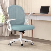Naspaluro - Office Chair - Bigzzia Desk Chair - Mid-back Mesh Chair - With Flip-up Armrests - Blue