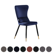 Chaise De Salle À Manger Rembourrée New York Lux Simple Avec Embouts Argentés Pour Salle À Manger Et Cuisine - Bleu