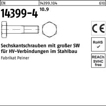 Peiner - En 14399-4 Sechskant-schaftschraube M20x170 Stahl 10.9 Blank