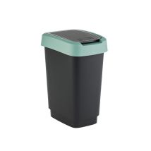 Rotho Swingeimer Twist 50 L Schwarz Misletoe Green Mülleimer