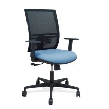 Silla Yunquera Sincro Malla Negra Bali Azul Cielo Brazo Regulable