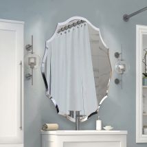 Unho - Dekorative Wandspiegel, Unregelmäßig Modern Groß Spiegel Mit Metall Haken, Deko Hängespiegel Schminkspiegel Türspiegel Badspiegel, 56×71 Cm