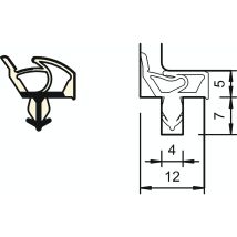 Innentürdichtung Sp 7575, Kurzbund Á 6,25 Meter, Kunststoff Beige
