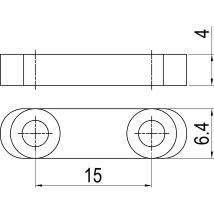 Abs - Imh Optionaler Gleitstein Für Mitnehmerhaken, 24x6,4x4 Mm, Schwarz Verzinkt