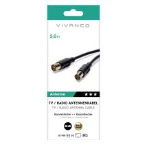 Vivanco Cavo Antenna Maschio Femmina Con Nucleo In Ferrite 3 Metri