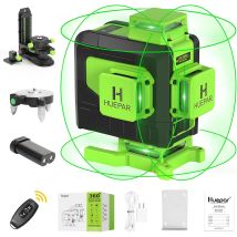 Huepar - 16 Lines 4d Cross Line Laser Level Green Beam Line With Li-ion Battery For Tiles Floor Multifunction & Remote Control 904dg