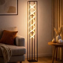 Lampada Da Terra A Led Dimmerabile Lampada Da Soggiorno Touch Dimmer Lampada Da Terra Lampada Da Camera Da Letto Oro Nero, 34w 4200lm Bianco Caldo, 