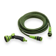 Werkzeyt Flexibler Gartenschlauch - 7,5 - 15 M - Inkl. Multifunktionsbrause - Strapazierfähig
