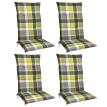 Set De 4 Cojines Para Sillas De Exterior Y Jardín Con Respaldo Alto Sunny Bk 120x50x6 Cm Tumbonas, Mecedoras, Asientos Cómodo Acolchado Resistente A 