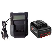 Powerwings - 18 Volt 5,0ah Akku Mit Ladegerät Für Bosch Professional Gba 18v Ersatzakku Für Bosch Gsr Gsb Gbh Gdr Gsr 18 V 5.0 Ah Bat618 Bat609 