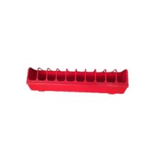 Alimentateur Rectangulaire Rouge Avec Des Trous Pour Nourrir Les Oiseaux Et Les Petits Animaux (60 Cm)